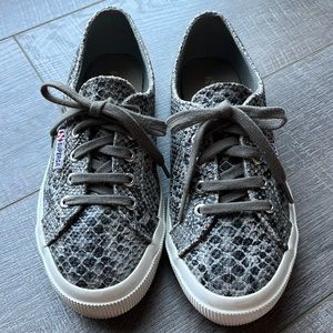 EUC Superga animalprint lace up sneakers.